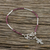 Garnet beaded charm bracelet, 'Karen Faith' - Garnet and Karen Silver Cross Bracelet from Thailand thumbail