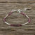 Garnet beaded charm bracelet, 'Karen Faith' - Garnet and Karen Silver Cross Bracelet from Thailand (image 2b) thumbail