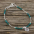 Quartz beaded bracelet, 'Peaceful Meditation' - Dyed Green Quartz Beaded Bracelet with Silver Pendant thumbail