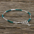 Quartz beaded bracelet, 'Peaceful Meditation' - Dyed Green Quartz Beaded Bracelet with Silver Pendant (image 2b) thumbail