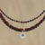 Jasper and tiger's eye beaded pendant necklace, 'Earth Stone' - Jasper and Tiger's Eye Karen Silver Flower Pendant Necklace (image 2) thumbail