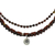 Jasper and tiger's eye beaded pendant necklace, 'Earth Stone' - Jasper and Tiger's Eye Karen Silver Flower Pendant Necklace (image 2d) thumbail