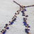 Lapislazuli-Lariat-Halskette - Handgefertigte Lariat-Halskette aus Lapislazuli-Perlen und Kupfer