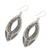 Silver dangle earrings, 'Karen Portals' - Karen Silver Dangle Earrings with Floral Stamps