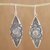 Silver dangle earrings, 'Mesmerizing Karen' - Hand-Stamped Karen Silver Dangle Earrings from Thailand