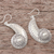 Silver dangle earrings, 'Karen Nautilus' - Spiraling Karen Silver Dangle Earrings from Thailand
