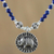 Lapis lazuli beaded pendant necklace, 'Way of the Elephant' - Lapis Lazuli Elephant Beaded Pendant Necklace from Thailand (image 2) thumbail