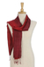 Tie-dyed silk scarf, 'Ruby Love' - Ruby Red Tie-Dyed Handwoven Silk Scarf with Fringe (image 2d) thumbail