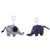Cotton keychains, 'Elephant Chums' (pair) - Handmade 100% Cotton Elephant Keychains from Thailand (Pair)