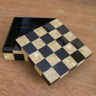 Caja decorativa de madera - Caja decorativa de mosaico de madera de Tailandia