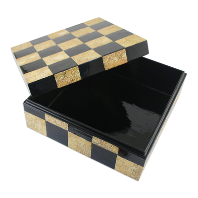 Dekorative Box aus Holz - Dekobox aus Holzmosaik aus Thailand