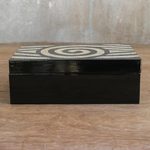 Wood decorative box, 'Mosaic Eye' - Eye Motif Wood Mosaic Decorative Box from Thailand