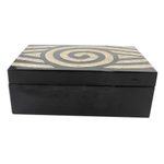 Wood decorative box, 'Mosaic Eye' - Eye Motif Wood Mosaic Decorative Box from Thailand