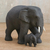 Escultura de madera de teca - Elefante Madre e Hijo Figura Teca Tallada a Mano