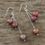 Cultured pearl dangle earrings, 'Ripe Berries' - Red Cultured Pearl and Sterling Silver Dangle Earrings