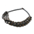 Wood beaded necklace, 'Earthy Geometry' - Brown Cube and Black Disc Wood Multi-Strand Beaded Necklace (image 2d) thumbail
