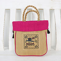 Featured review for Cotton handle handbag, Graceful Elephant in Fuchsia