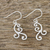 Sterling silver dangle earrings, 'Swirls of Nature' - Swirl Motif Sterling Silver Dangle Earrings from Thailand
