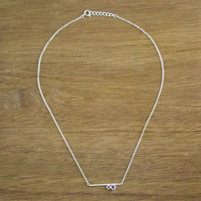 Halskette mit Anhänger aus Amethyst und Turmalin - Moderne Amethyst- und Turmalin-Halskette aus Thailand