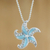 Larimar pendant necklace, 'Starfish Sparkle' - Larimar and Sterling Silver Starfish Pendant Necklace (image 2) thumbail