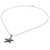 Larimar pendant necklace, 'Starfish at Night' - Larimar Marcasite Starfish Sterling Silver Pendant Necklace (image 2d) thumbail