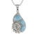 Larimar pendant necklace, 'Ocean's Call' - Larimar and Sterling Silver Nautilus Pendant Necklace (image 2c) thumbail