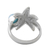 Larimar cocktail ring, 'Seaside Starfish' - Larimar and Textured Sterling Silver Starfish Cocktail Ring (image 2d) thumbail