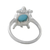 Larimar cocktail ring, 'Seaside Turtle' - Larimar and Textured Sterling Silver Turtle Cocktail Ring (image 2d) thumbail