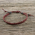 Men's leather wristband bracelet, 'Rustic Simplicity' - Men's Cow Bone Bead Mahogany Braided Leather Bracelet (image 2) thumbail