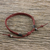 Men's leather wristband bracelet, 'Rustic Simplicity' - Men's Cow Bone Bead Mahogany Braided Leather Bracelet (image 2b) thumbail