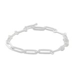 Sterling silver link bracelet, 'Cool Shine' (small) - Brushed-Satin Sterling Silver Link Bracelet from Thailand