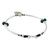 Malachite beaded charm bracelet, 'Harnessed Energy' - Malachite Bead and Hill Tribe Silver Disc Charm Bracelet