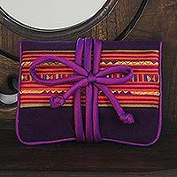 Rayon and cotton blend jewelry roll, 'Precious Lisu' - Lisu Hill Tribe Rayon Blend Applique Jewelry Roll