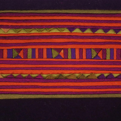 Rayon and cotton blend jewelry roll, 'Precious Lisu' - Lisu Hill Tribe Rayon Blend Applique Jewelry Roll