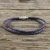 Wickelarmband aus Leder, (15 Zoll) - Leder-Wickelarmband in Blau (15 Zoll) aus Thailand
