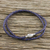 Leather wrap bracelet, 'Blue Charm' (15 in.) - Leather Wrap Bracelet in Blue (15 in.) from Thailand (image 2b) thumbail