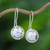 Sterling silver drop earrings, 'Disco Style' - Spherical Sterling Silver Drop Earrings from Thailand (image 2) thumbail