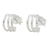 Sterling silver half-hoop earrings, 'Stripes of Light' - High-Polish Sterling Silver Half-Hoop Earrings from Thailand