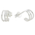Sterling silver half-hoop earrings, 'Stripes of Light' - High-Polish Sterling Silver Half-Hoop Earrings from Thailand (image 2c) thumbail