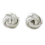 Sterling silver stud earrings, 'Sweet Knots' - Knot Motif Sterling Silver Stud Earrings from Thailand