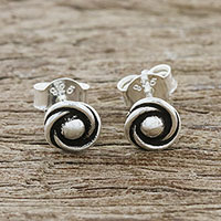 Featured review for Sterling silver stud earrings, Cyclone Gleam