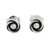 Sterling silver stud earrings, 'Cyclone Gleam' - Combination Finish Sterling Silver Stud Earrings thumbail