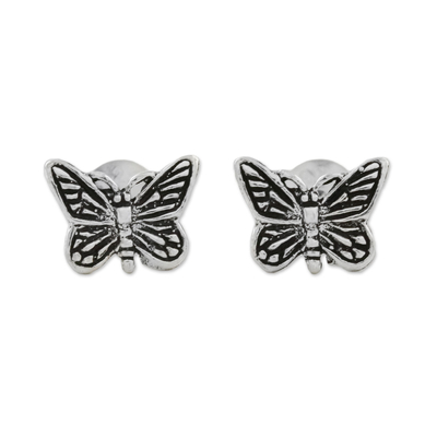 Sterling Silver Butterfly Stud Earrings from Thailand