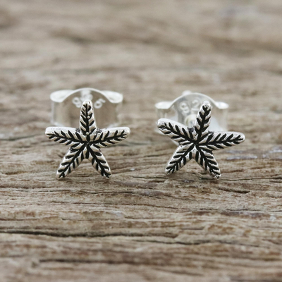 Sterling silver stud earrings, Starfish Charm