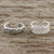 Sterling silver ear cuffs, 'Dizzying Beauty' - Floral and Wave Motif Sterling Silver Ear Cuffs thumbail