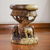 Wood stool, 'Around the Tree' - Wood Stool of Elephants Around a Tree from Thailand