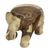 Wood stool, 'Elephant Relaxation' (11.5 inch) - Natural Wood Elephant Stool from Thailand (11.5 Inch)