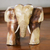 Wood stool, 'Elephant Relaxation' (11.5 inch) - Natural Wood Elephant Stool from Thailand (11.5 Inch) (image 2b) thumbail