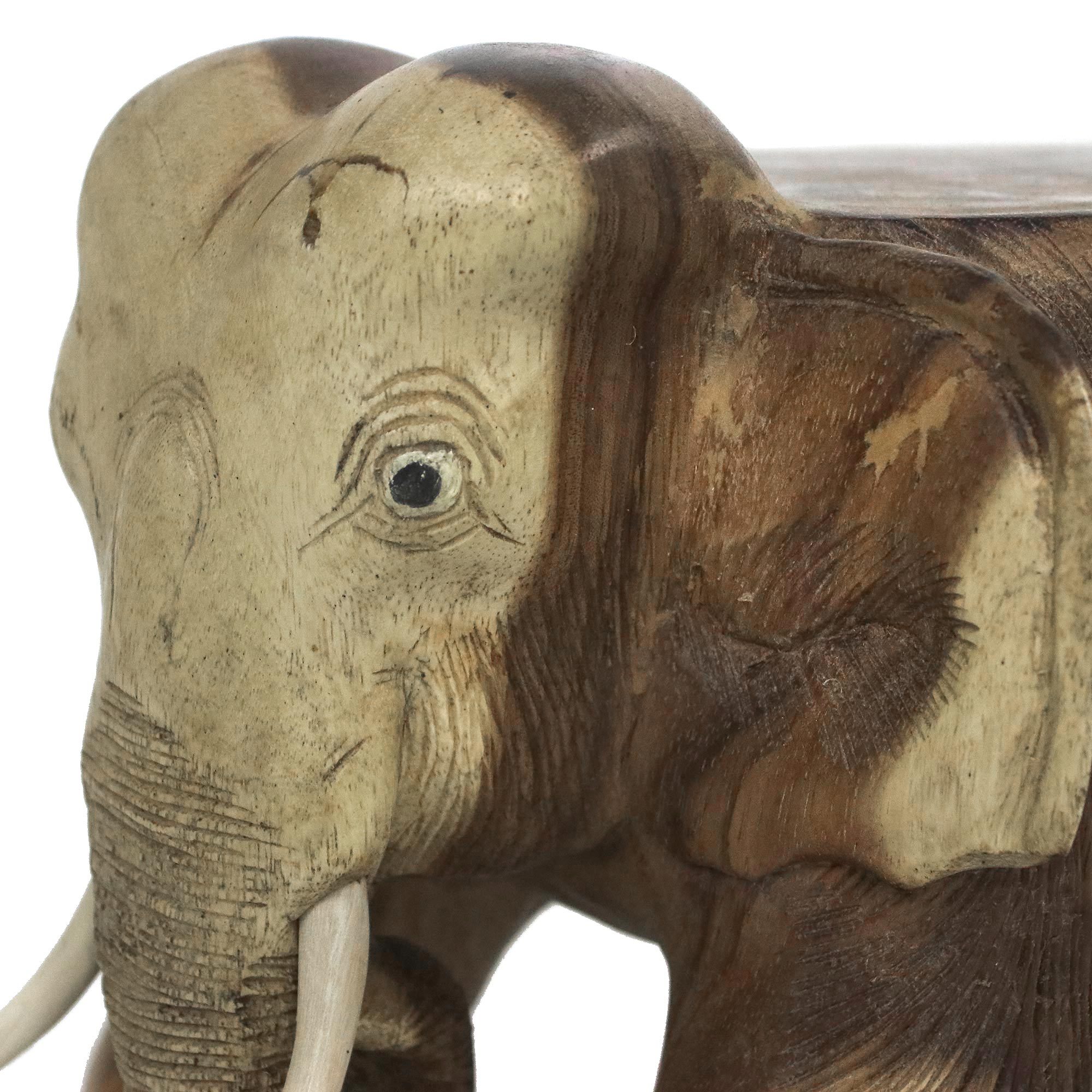 Natural Wood Elephant Stool from Thailand (11.5 Inch) Elephant Relaxation NOVICA