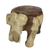 Wood stool, 'Elephant Relaxation' (15 inch) - Natural Wood Elephant Stool from Thailand (15 Inch)